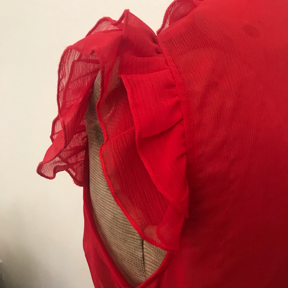Red Ruffle Top - Picture 2 of 4